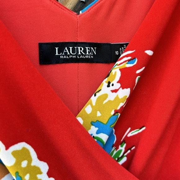 Lauren Ralph Lauren A Line Long Floral Jersey Sleeveless Maxi Dress Sz 10 - Picture 4 of 8